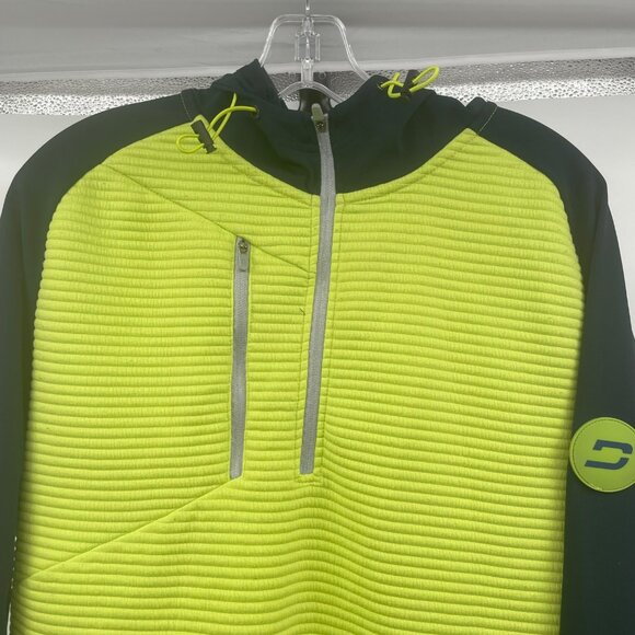 Druids Men's Pullover Hoodie Textured Neon/Navy 1/4 Zip Size Medium - Picture 2 of 9